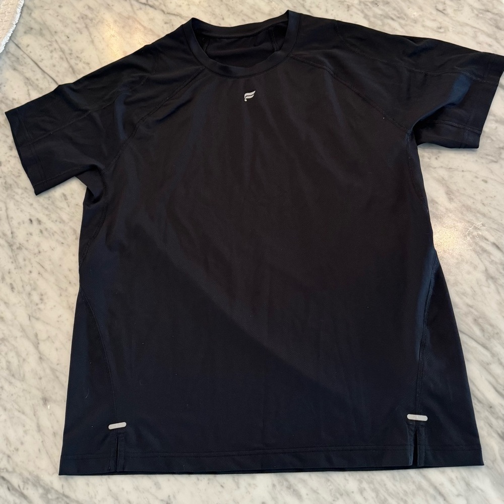 Fabletics Shirt Men's Large Black Athletic Gym Reflective
